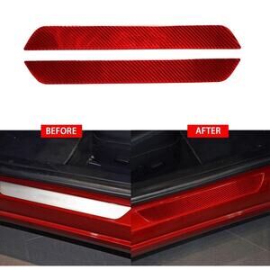 Red Carbon Fiber Door Sill Protector for Tesla Model 3 Y 2017-2020 TSLY-003-Red